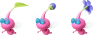 Leaf, Bud, and Flower Winged Pikmin.