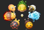 A large variety of Grub-dogs as seen in Pikmin 4