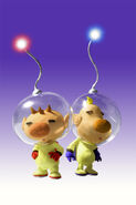 Olimar standing next to Louie