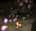 The Emperess Bulblax with her army of Bulborb Larvae.