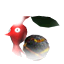The unused HUD icon for a leaf-stemmed Red Pikmin holding a Bomb Rock in Pikmin.