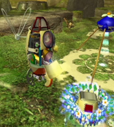 The Interstellar Radio being collected by the S.S. Dolphin in Pikmin