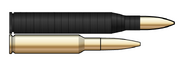 13.6mm JD FMJ round compared to the 12.7mm BMG round.