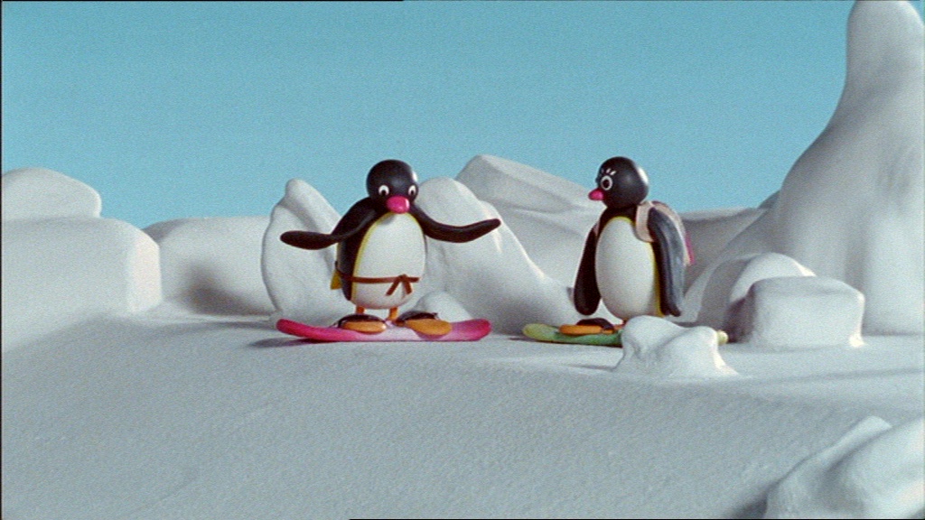 Pingu the Snowboarder.