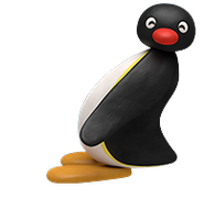 Pingu is just chilling there.