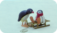 Pingu talking to his sister Pinga.