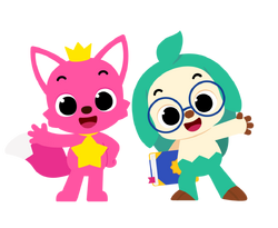 Pinkfong and Hogi holding book 2d