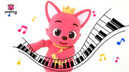 Pinkfong with piano (As seen in the intro)