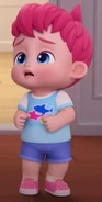 Bebefinn wearing a Baby Shark t-shirt