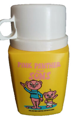 VTG 1984 Pink Panther & Sons Metal Lunchbox & Thermos Panky Pinky Murfel  Chatta