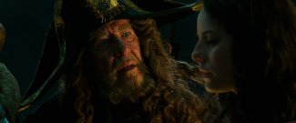 Barbossa realizes  is his daughter.