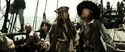 Jack Sparrow and Hector Barbossa arguing aboard the Pearl.