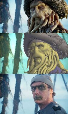 The development of Bill Nighy as Davy Jones.