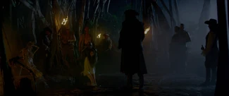 Blackbeard forcing Syrena to cry at the .