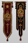 Ceremonial banners for the Spanish Royal expedition. Designed by Heather Pollington.