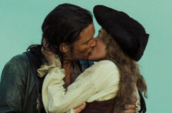 Will and Elizabeth kiss passionately after being reunited in .