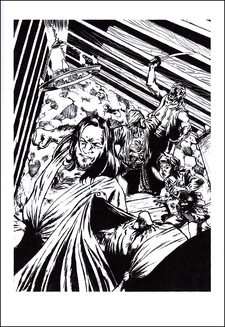 A bar fight inside the Faithful Bride