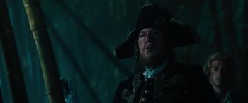 Barbossa spotting the Spanish camp.