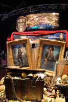 The portraits of Jack Sparrow and Davy Jones displayed at Treasure Cove.