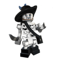 Barbossa (as a skeleton) as a LEGO figure.