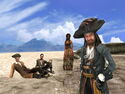 Barbossa and the Motley crew in Davy Jones' Locker.