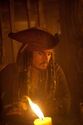 Johnny Depp is the indomitable trickster pirate Captain Jack Sparrow.