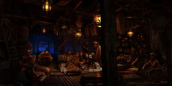 An opium den in .