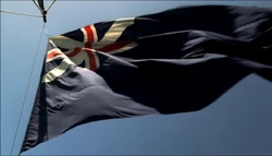The Blue Ensign of the Royal Navy.