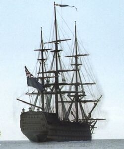 The , one of the best known ships of the line of the .