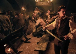 Will holds the sword.