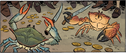 Crabs, knives, coins
