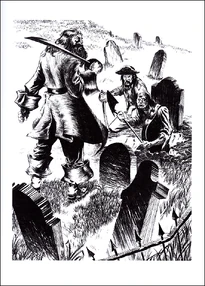  and his men in the graveyard of Isla Fortuna.