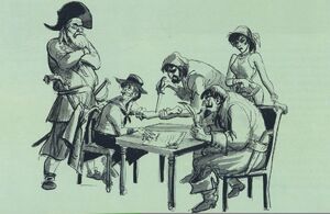 A pirate crew during the Golden Age of Piracy.