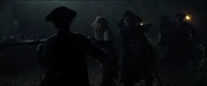 Jack and Barbossa fighting the .