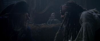 Barbossa and  aboard the .