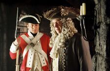 As the King's Governor of Port Royal, Weatherby Swann wears a wig.