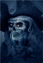 Mark "Crash" McCreery's artwork of the undead Barbossa.