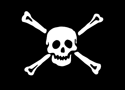 Flag used by Richard Worley, Edward "Blackbeard" Teach, and an unnamed pirate captain.