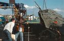 Aaron McBride, art directing a miniature shoot of "The Sea of Wrecks" around Isla de Muerta.