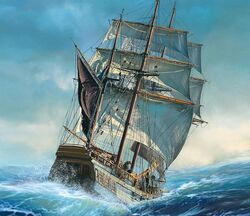 The Black Pearl was originally called the Wicked Wench, a merchant vessel for the East India Trading Company.