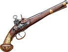 A flintlock pistol.