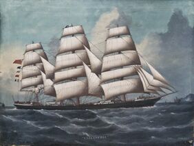 A portrait of a Schooner.