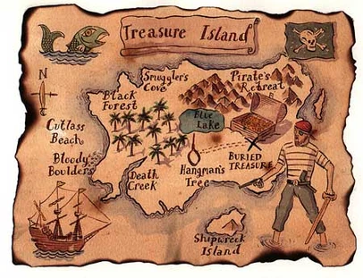 Classic books like Treasure Island, research books and others!