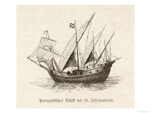 A detailed drawing of a Portugeuse Caravel