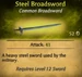 Steel Broadsword