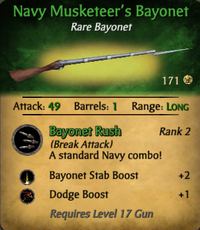 Navy musketeer's bayonet