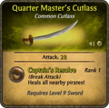 Quarter Master's Cutlass Card