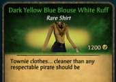 Dark Yellow Blue Blouse White Ruff