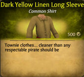 Dark Yellow Linen Long Sleeve