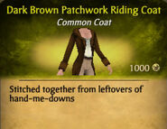 Dark Brown Patchwork Riding Coat